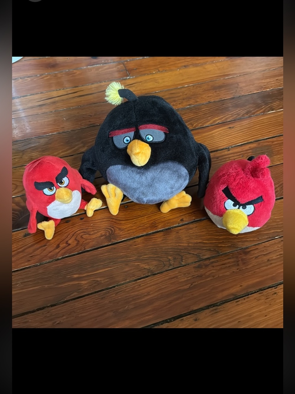 Angry Birds Plush Set of 3 Mama Red Bird & Black Bomb